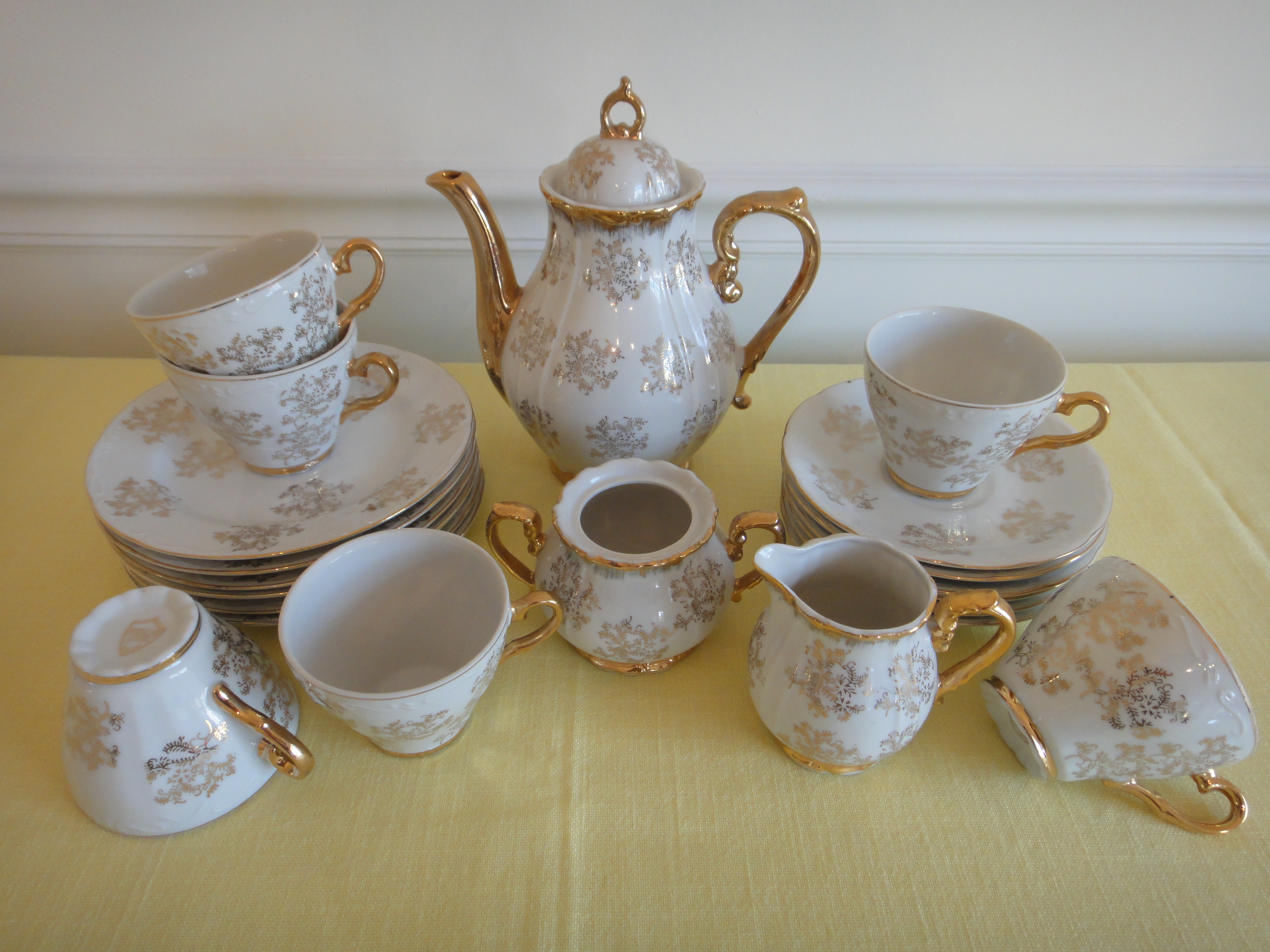 Sterling China Japan "Gold Lace" Tea Set EBTH