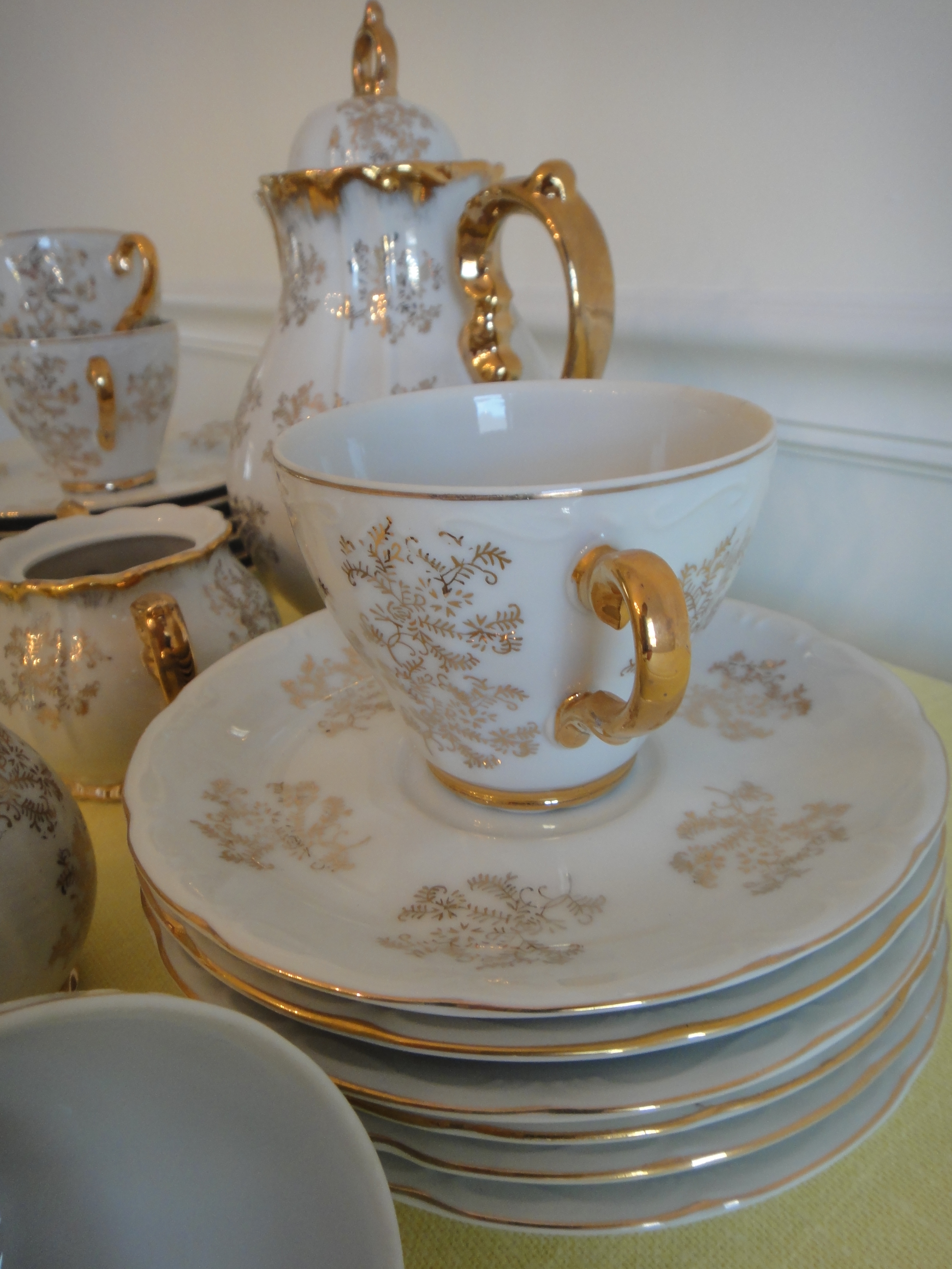Sterling China Japan "Gold Lace" Tea Set EBTH