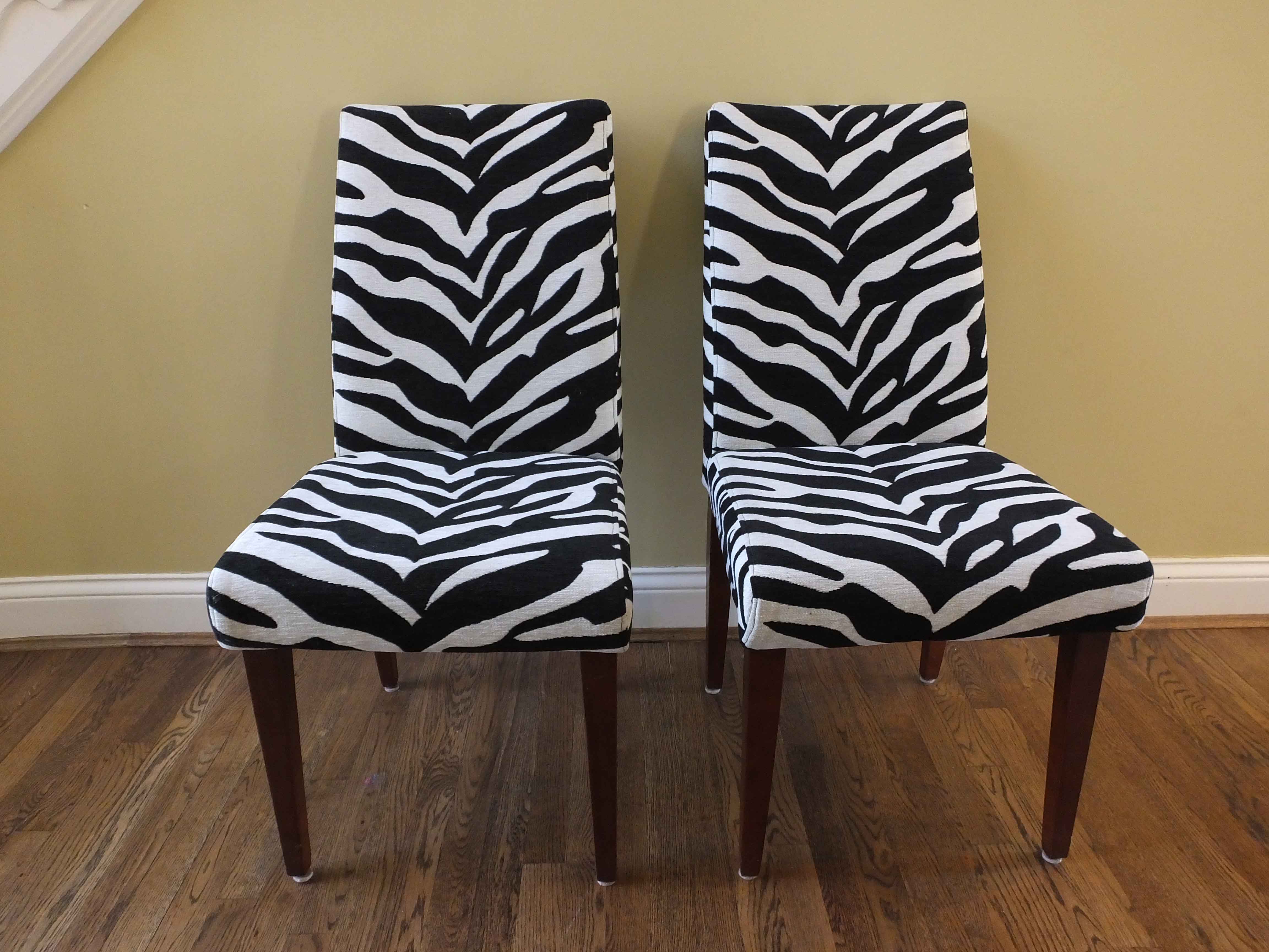 Zebra Print Parsons Chairs EBTH