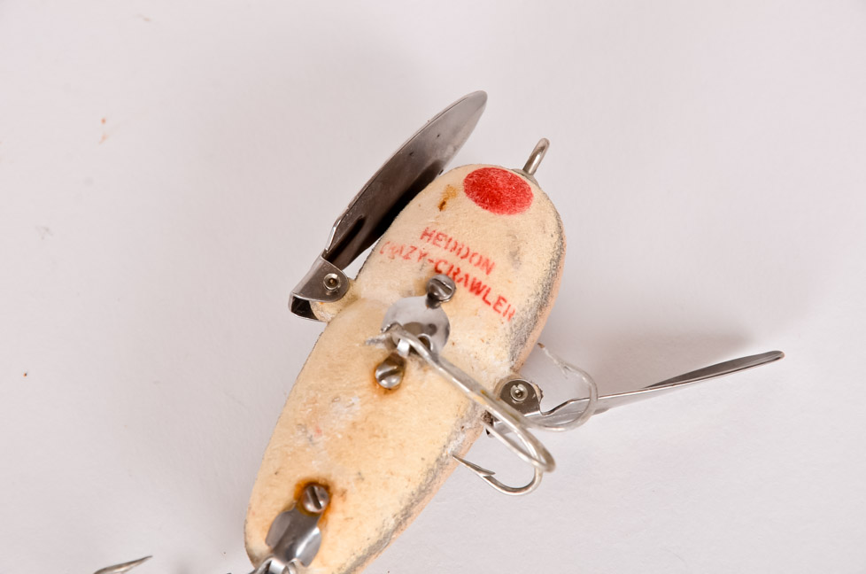 Leurre Vintage Heddon Crazy Crawler – Argent/noir – Yeux Rouges – Original B5