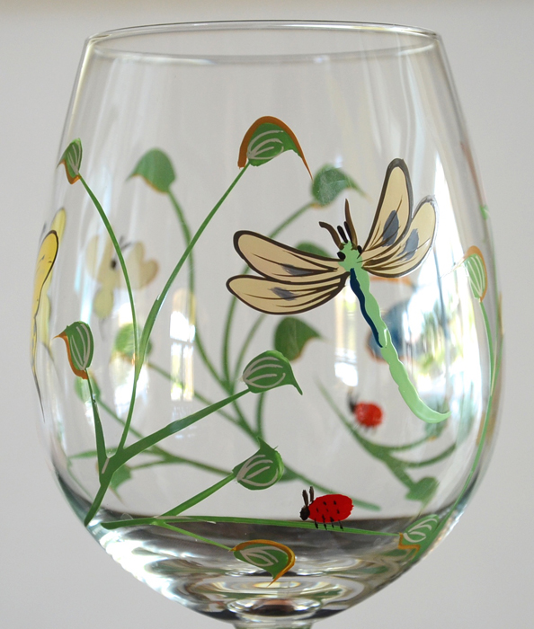 Set of Twelve Lenox "Butterfly Meadow" Hand Painted Wine Glasses EBTH