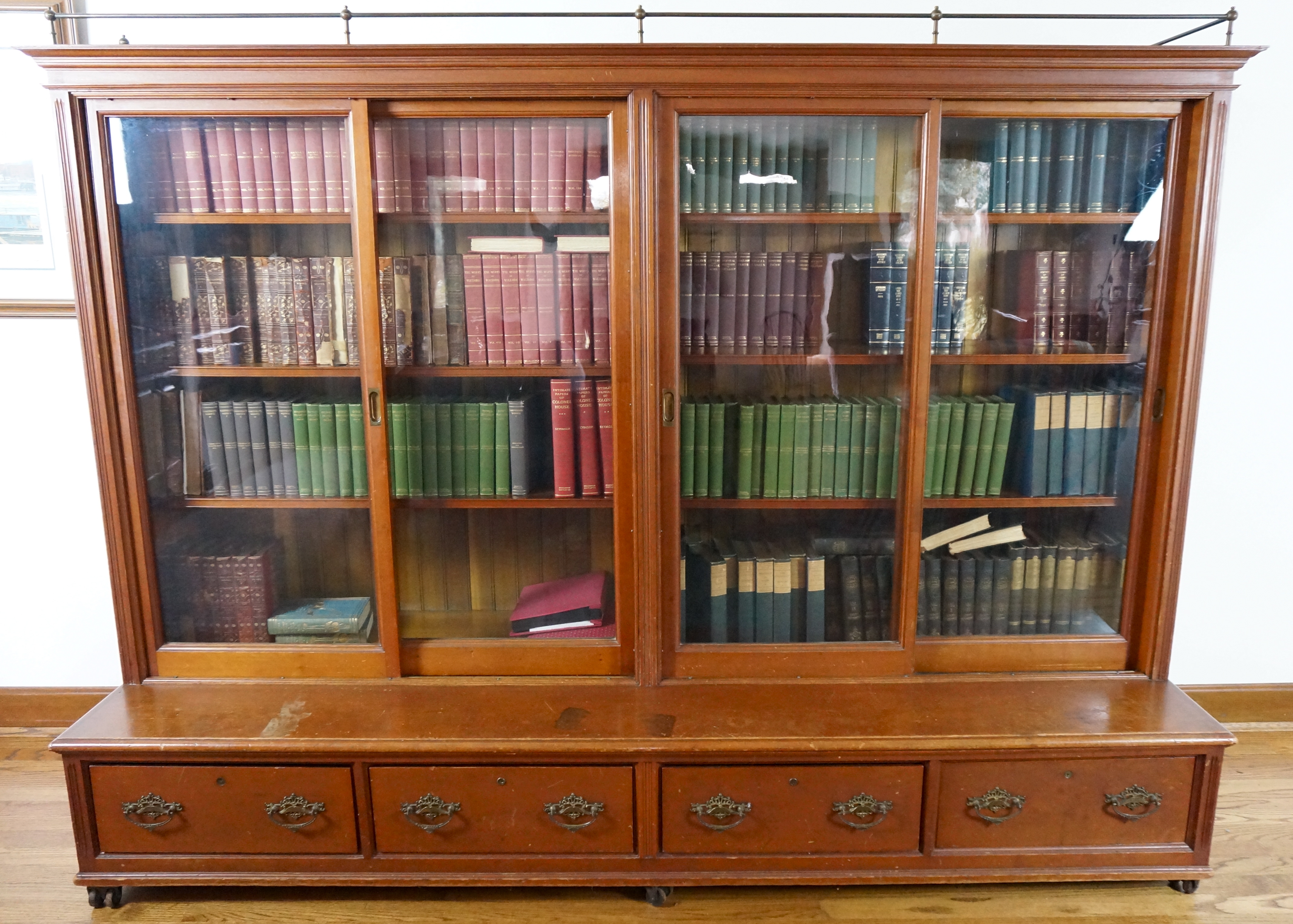 Large Antique Sliding Glass Door Bookcase EBTH