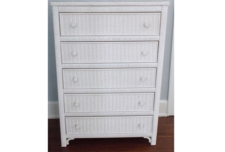 Henry Link Lexington White Wicker Dresser Ebth