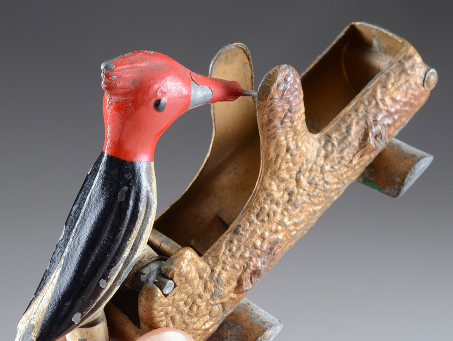 Two Vintage Cast Iron Figurines and Woodpecker Toothpick Holder EBTH