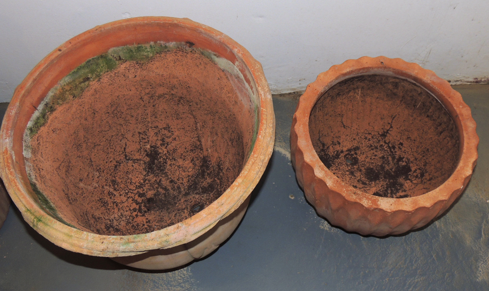 Four Large Clay Flower Pots EBTH