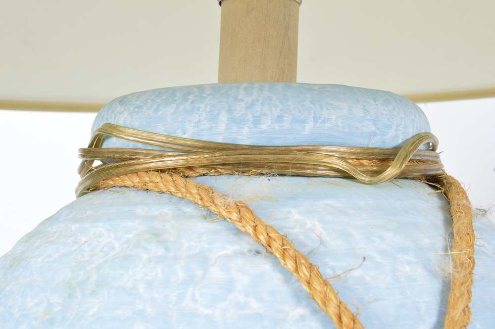 Pair of Ceramic Table Lamps with Hanging Cow Skulls EBTH