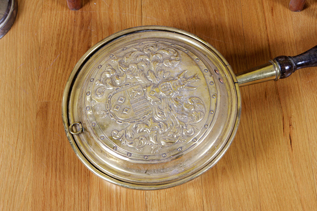 Large Antique Brass Bed Warmer and Decorative Hearth Collection EBTH