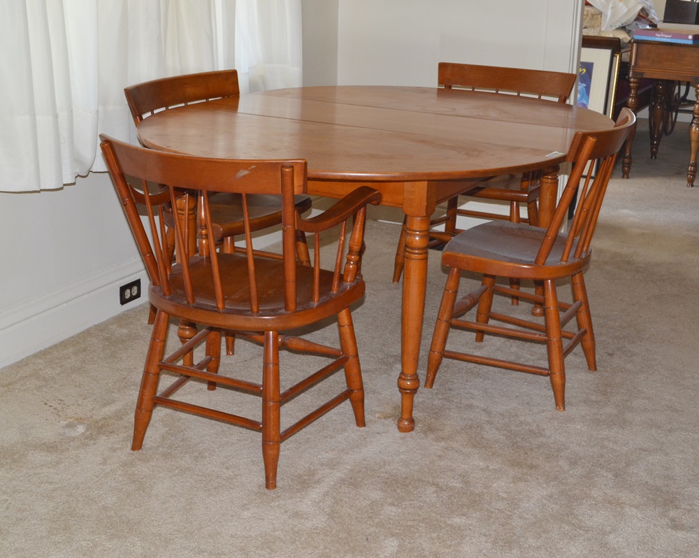 1950s "Lancaster County" Maple Table and Chairs Willett Furniture EBTH