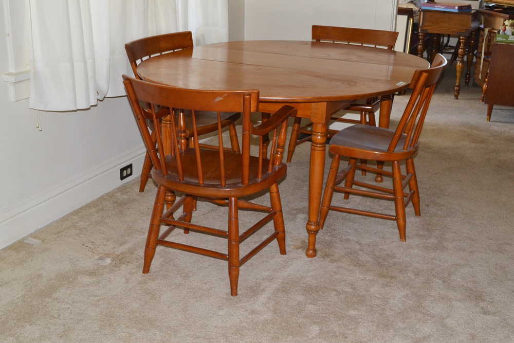 1950s "Lancaster County" Maple Table and Chairs Willett Furniture EBTH