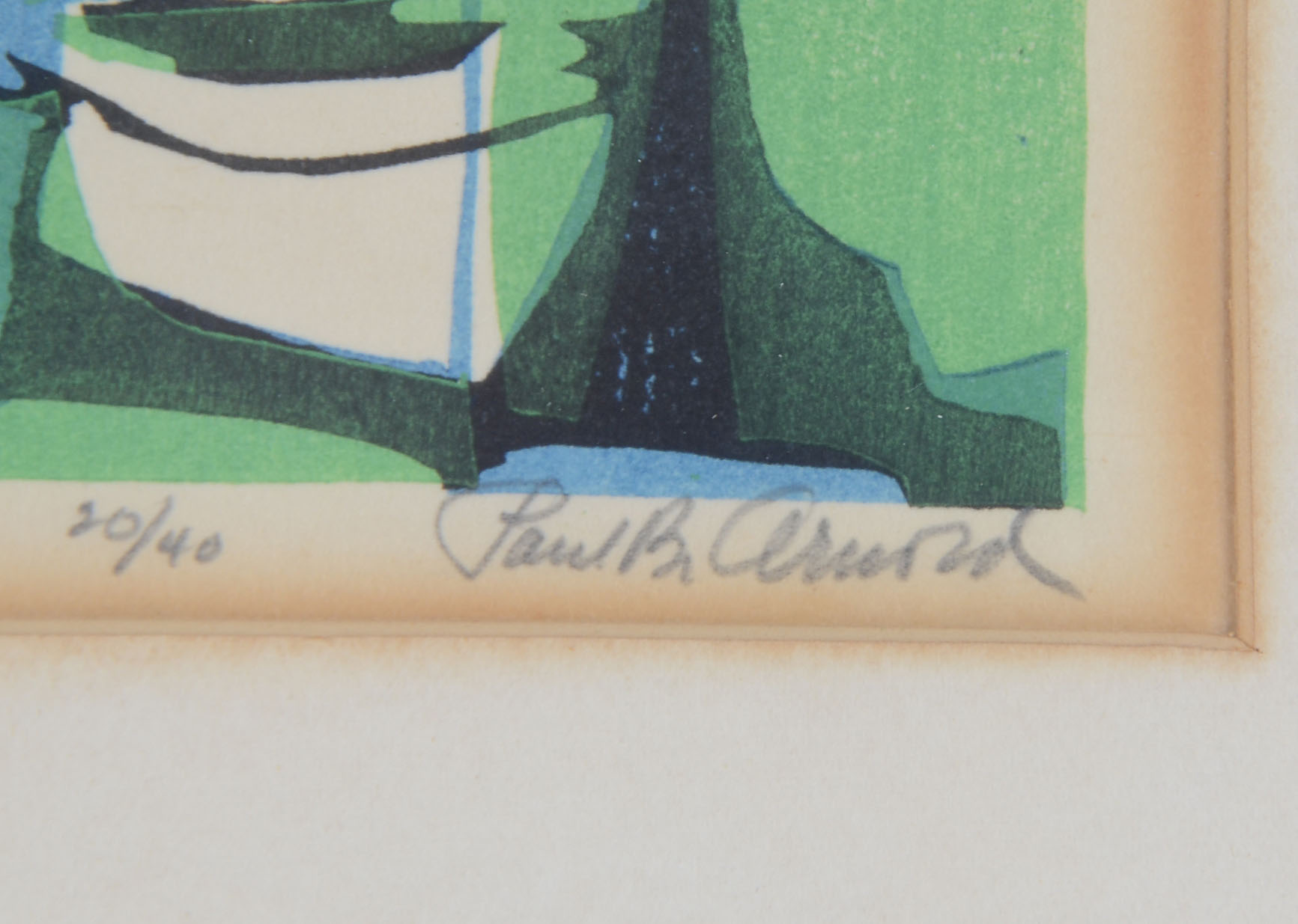 Original Mid Century Modern Paul Arnold Woodblock Print EBTH