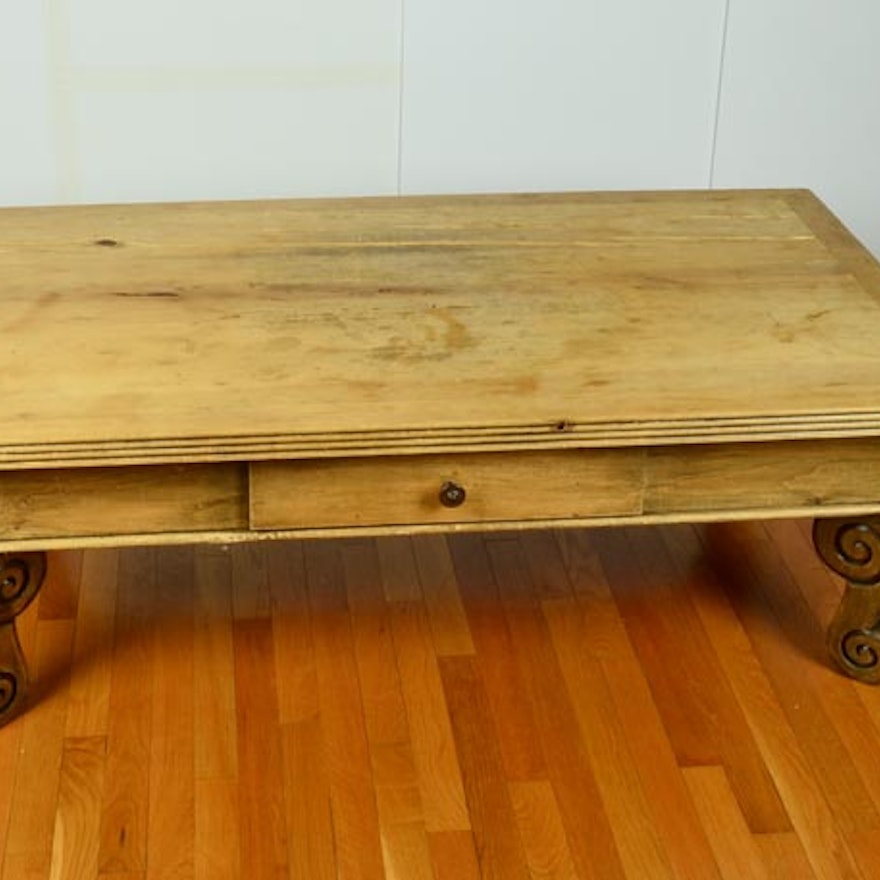 Rustic Knotty Pine Coffee Table Ebth Rustic Knotty Pine Coffee Table