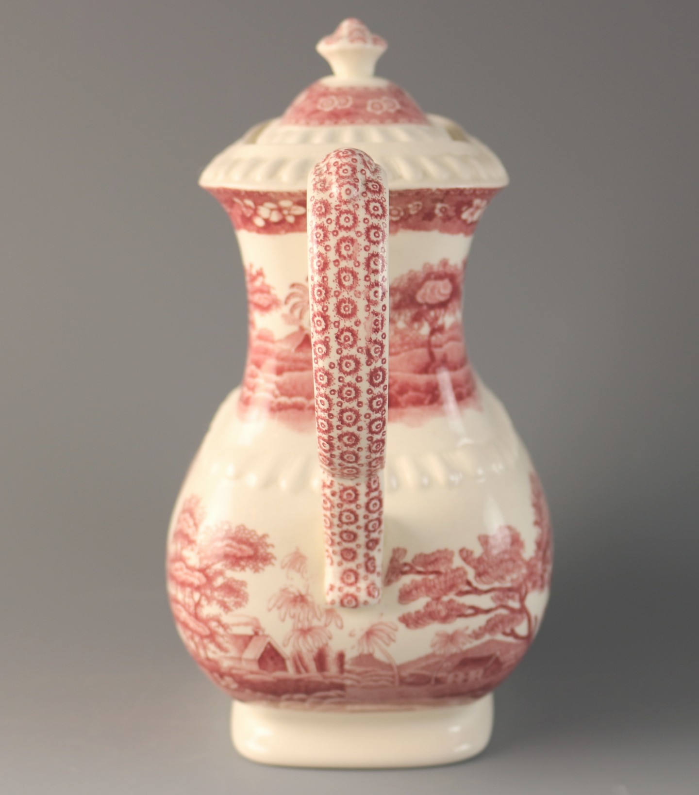 Spode's Tower Red Transferware Tea Pot with Lid EBTH