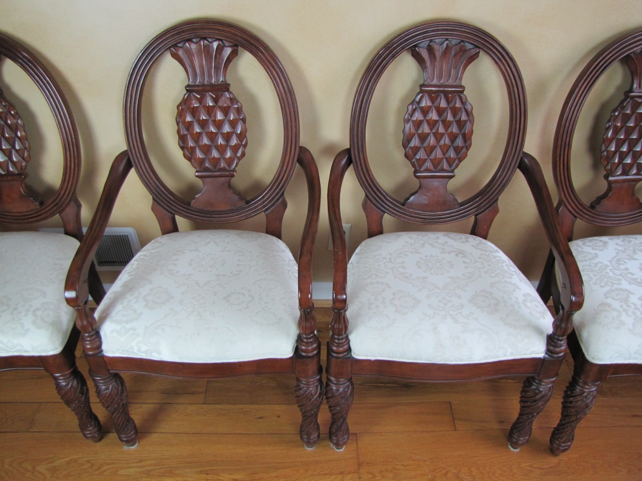 Set of Four Pineapple Back Dining Chairs EBTH