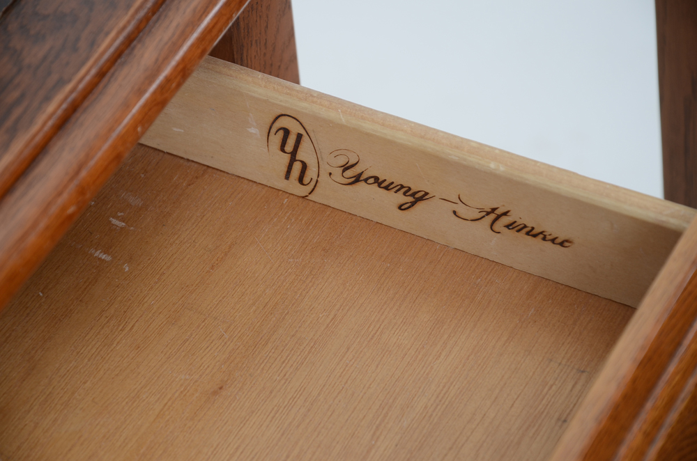 Young Hinkle Oak Desk with Hutch and Chair EBTH