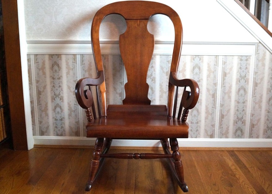 Vintage Tell City Solid Wood Rocking Chair Ebth
