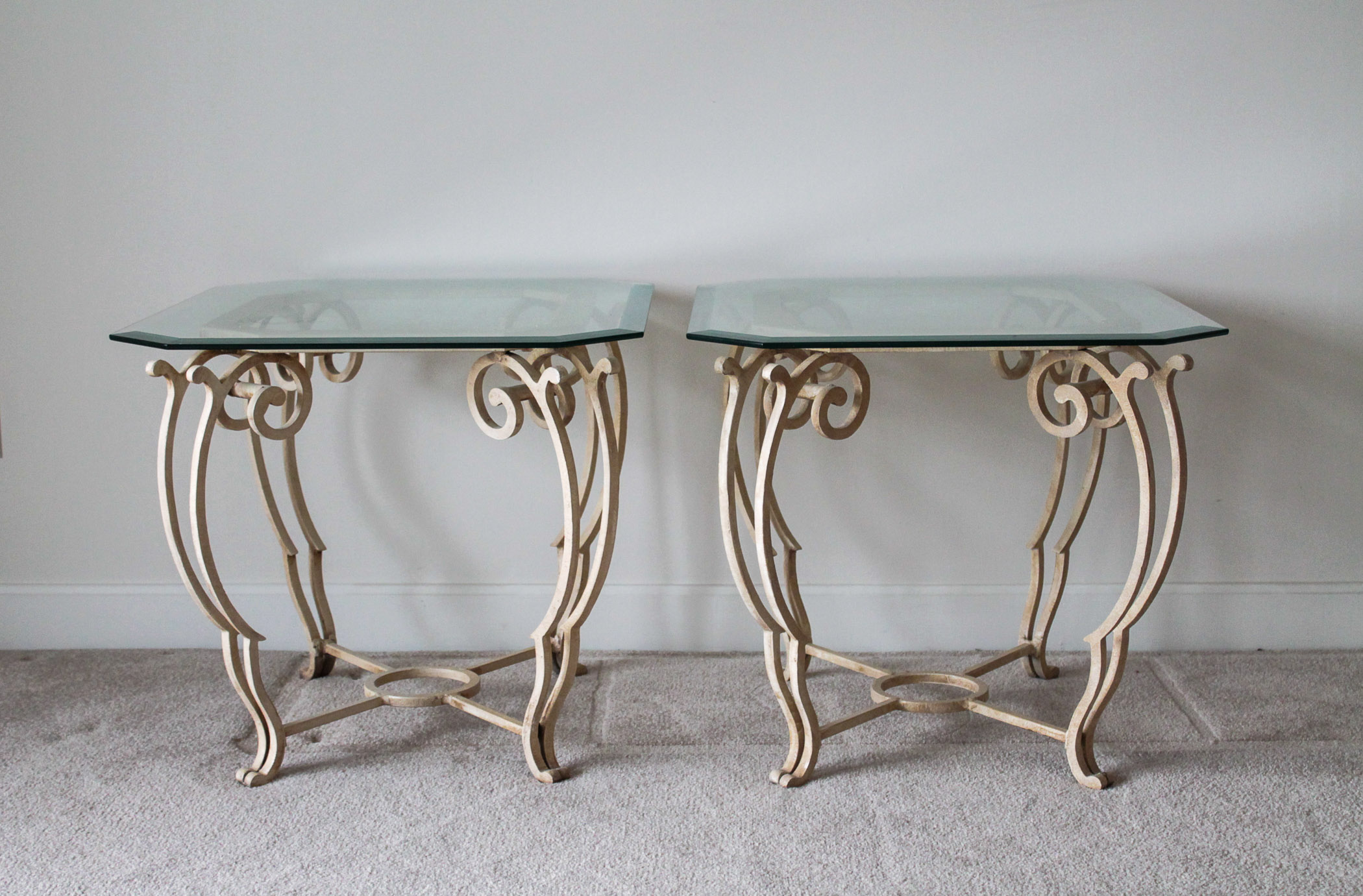 Beveled Glass End Tables EBTH