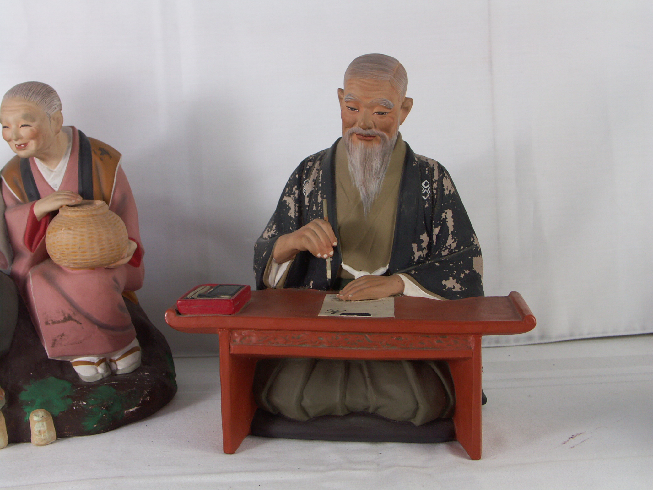 Hakata Urasaki Elderly Bisque Figurines EBTH