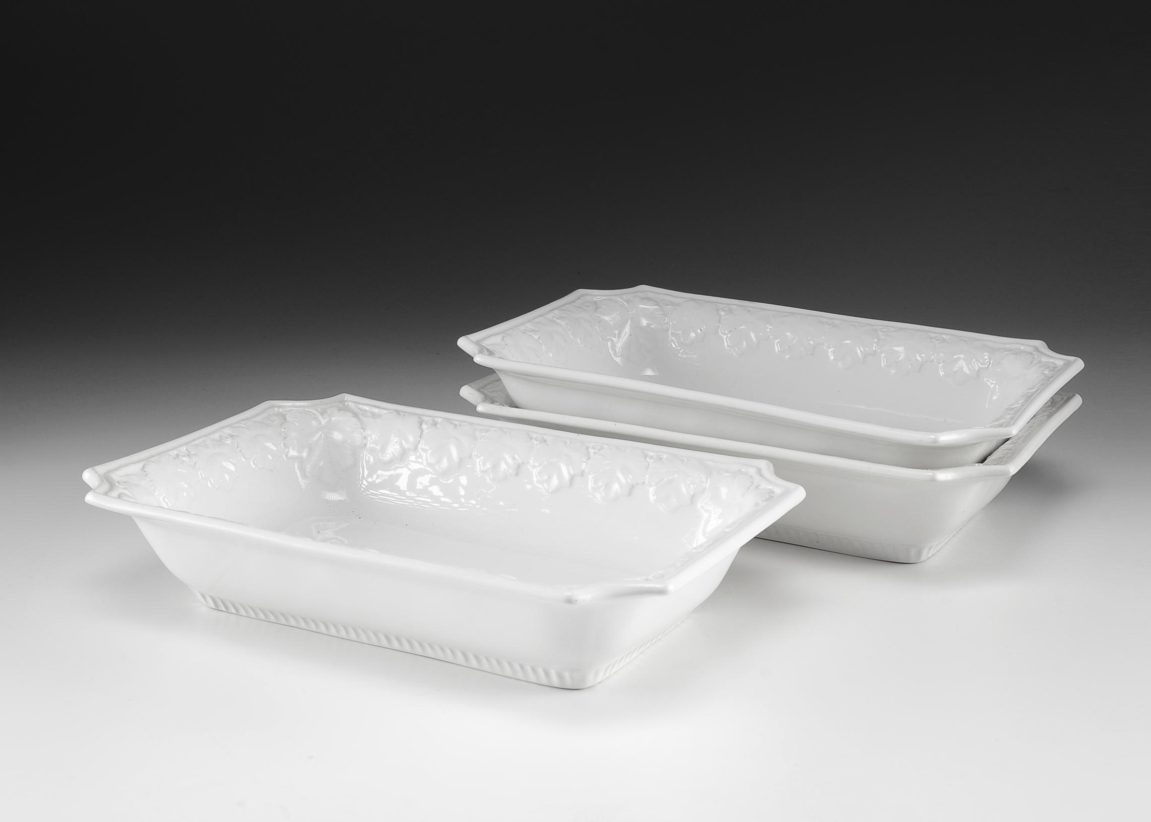 Three Italian White Ceramic Serving Dishes EBTH
