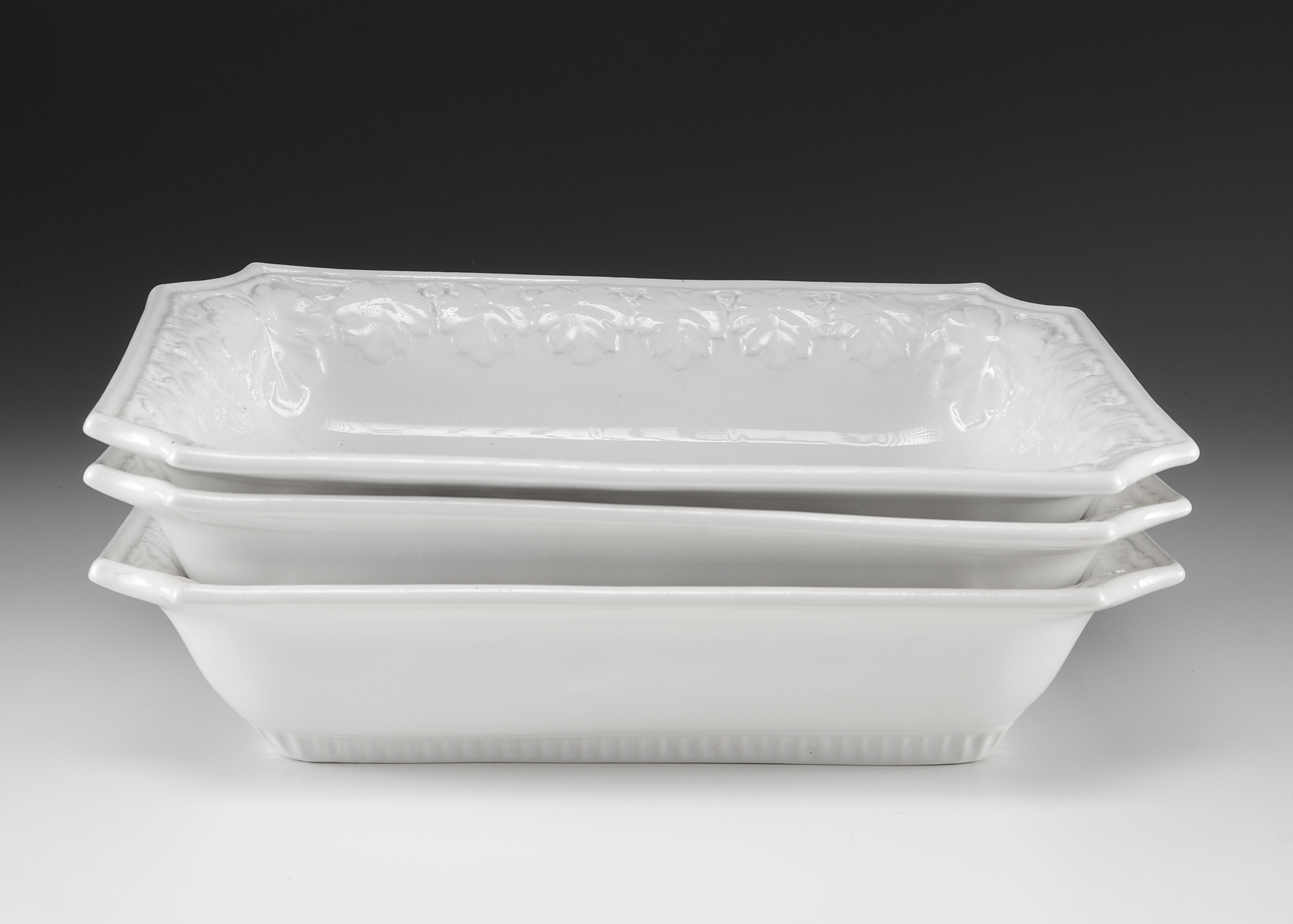 Three Italian White Ceramic Serving Dishes EBTH