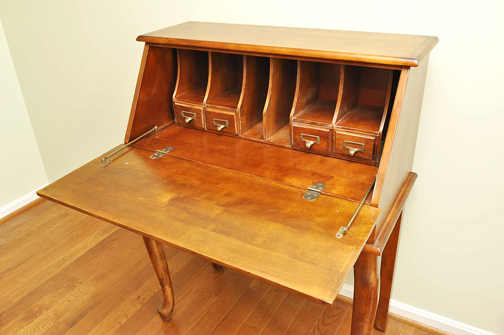 Cherry Secretary Desk with Stool EBTH