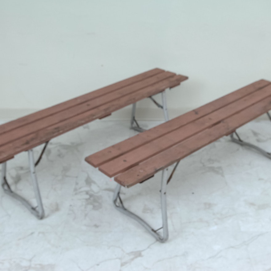 Folding Cedar Benches Ebth