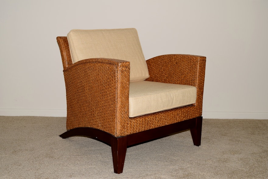 Modern Pier One Imports Rattan Accent Chair Ebth