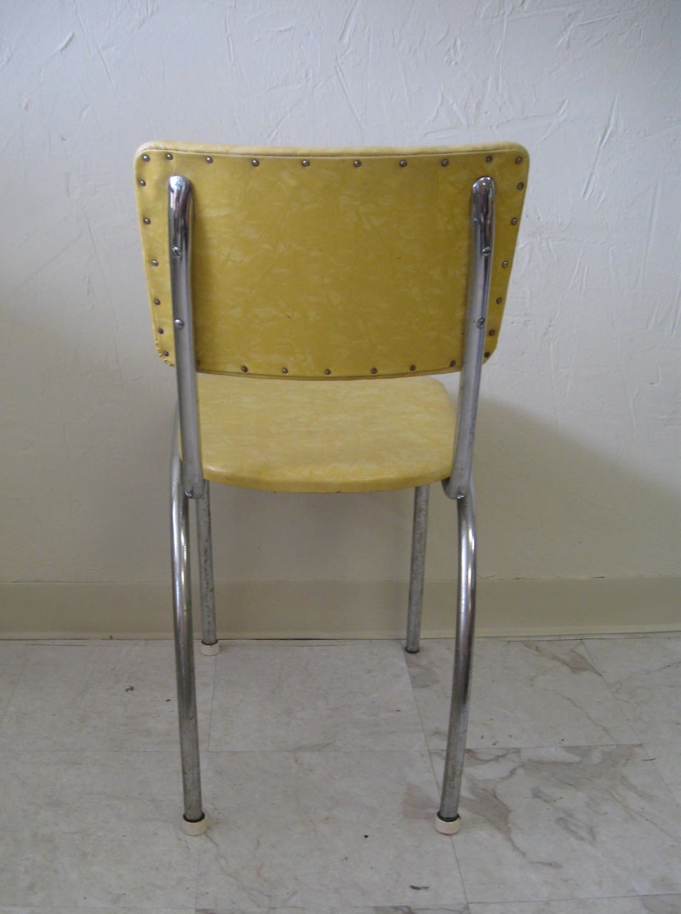 MidCentury Yellow Vinyl Kitchen Chair EBTH