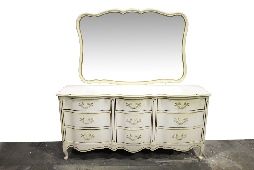 Johnson Carper French Provincial Style Dresser With Mirror Ebth