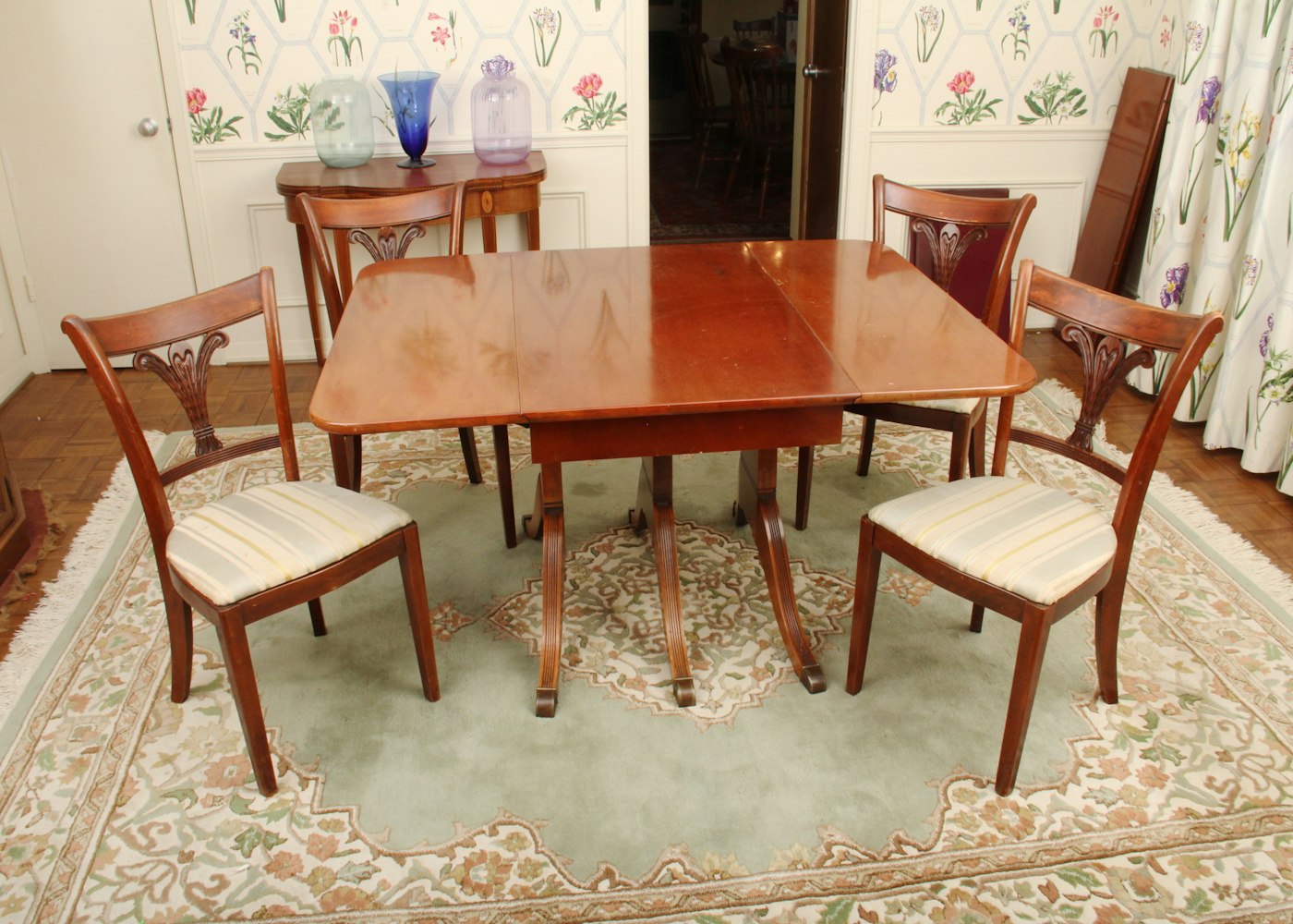 Style Duncan Phyfe Double Pedestal Dining Room Table