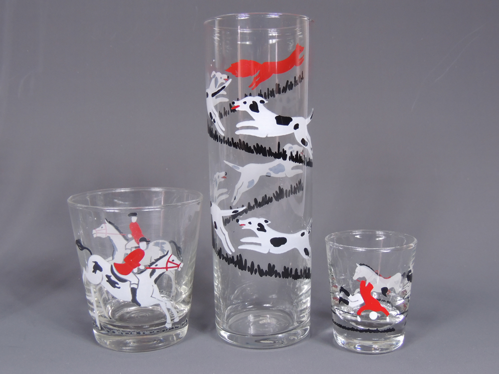 Fox Hunt Bar Glasses Set EBTH