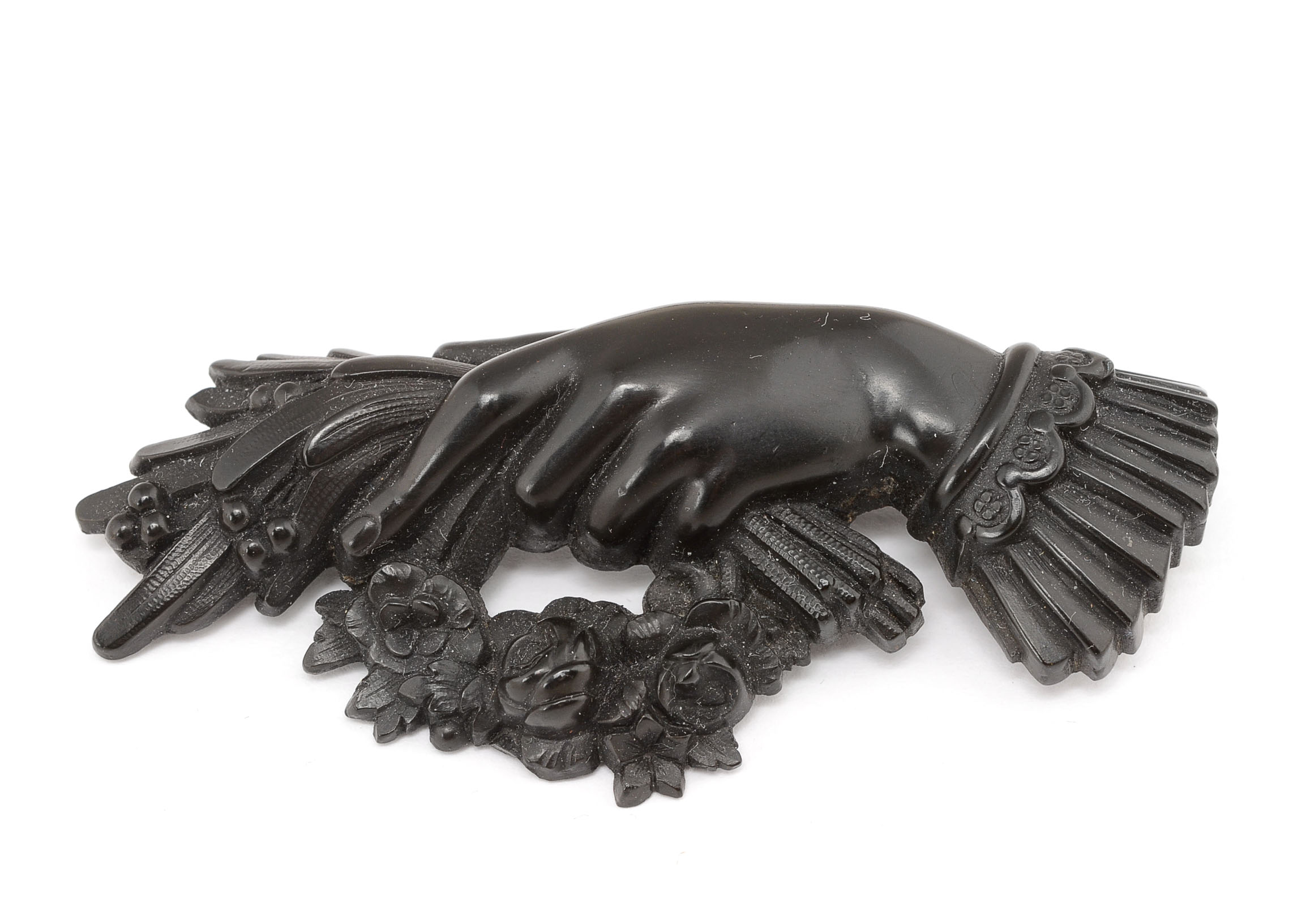 Victorian Gutta Percha Mourning Brooch EBTH