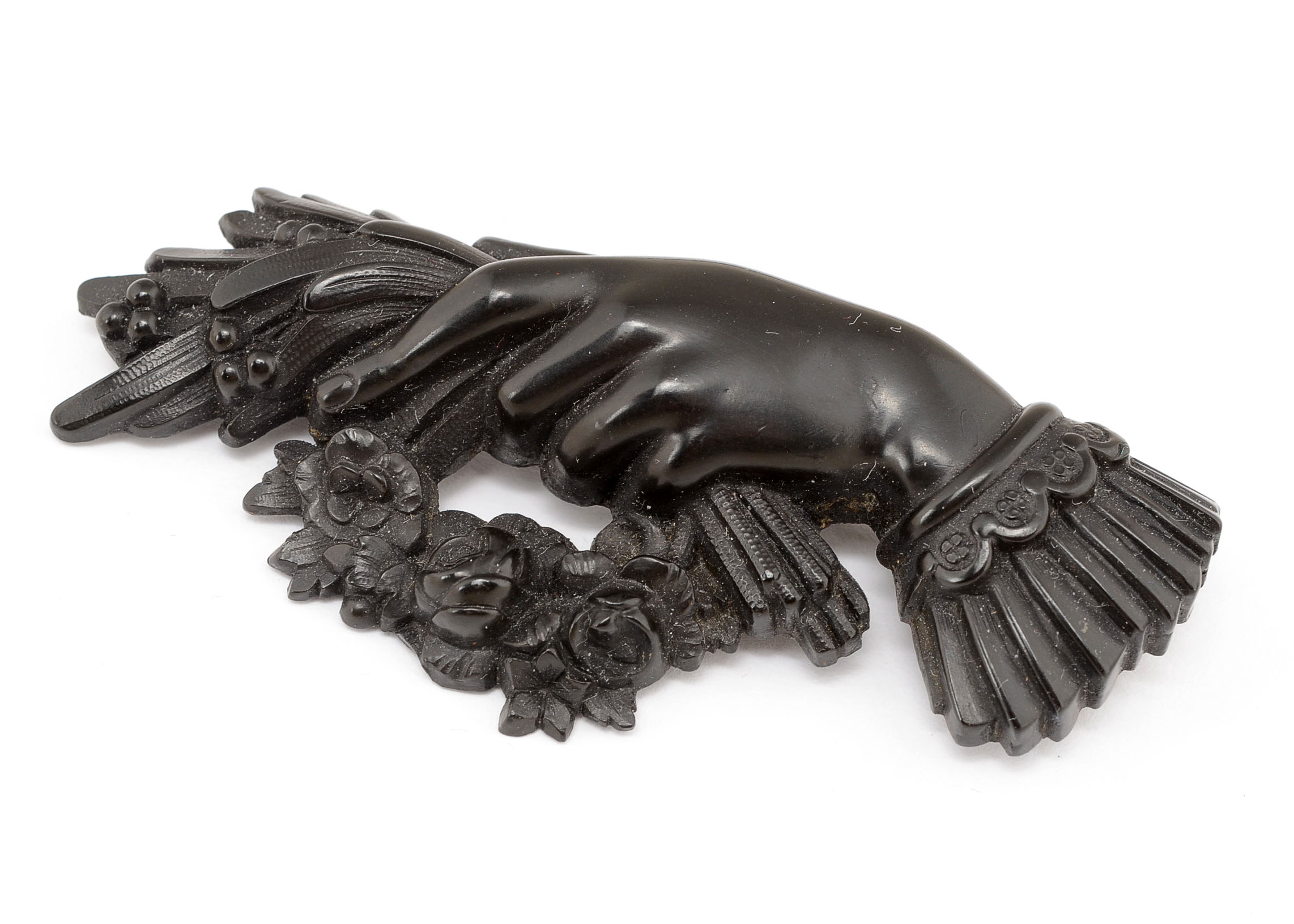 Victorian Gutta Percha Mourning Brooch EBTH