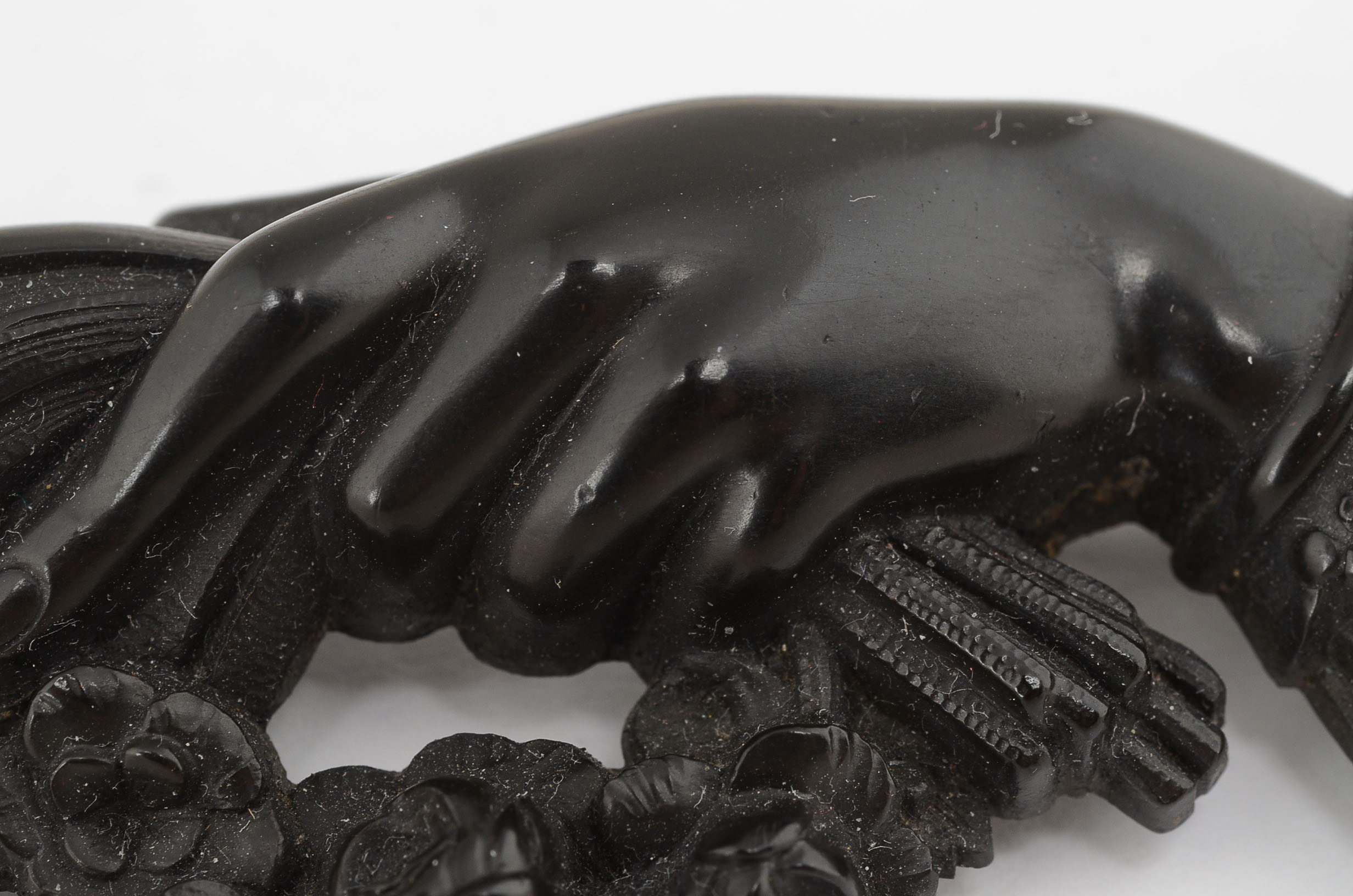 Victorian Gutta Percha Mourning Brooch EBTH