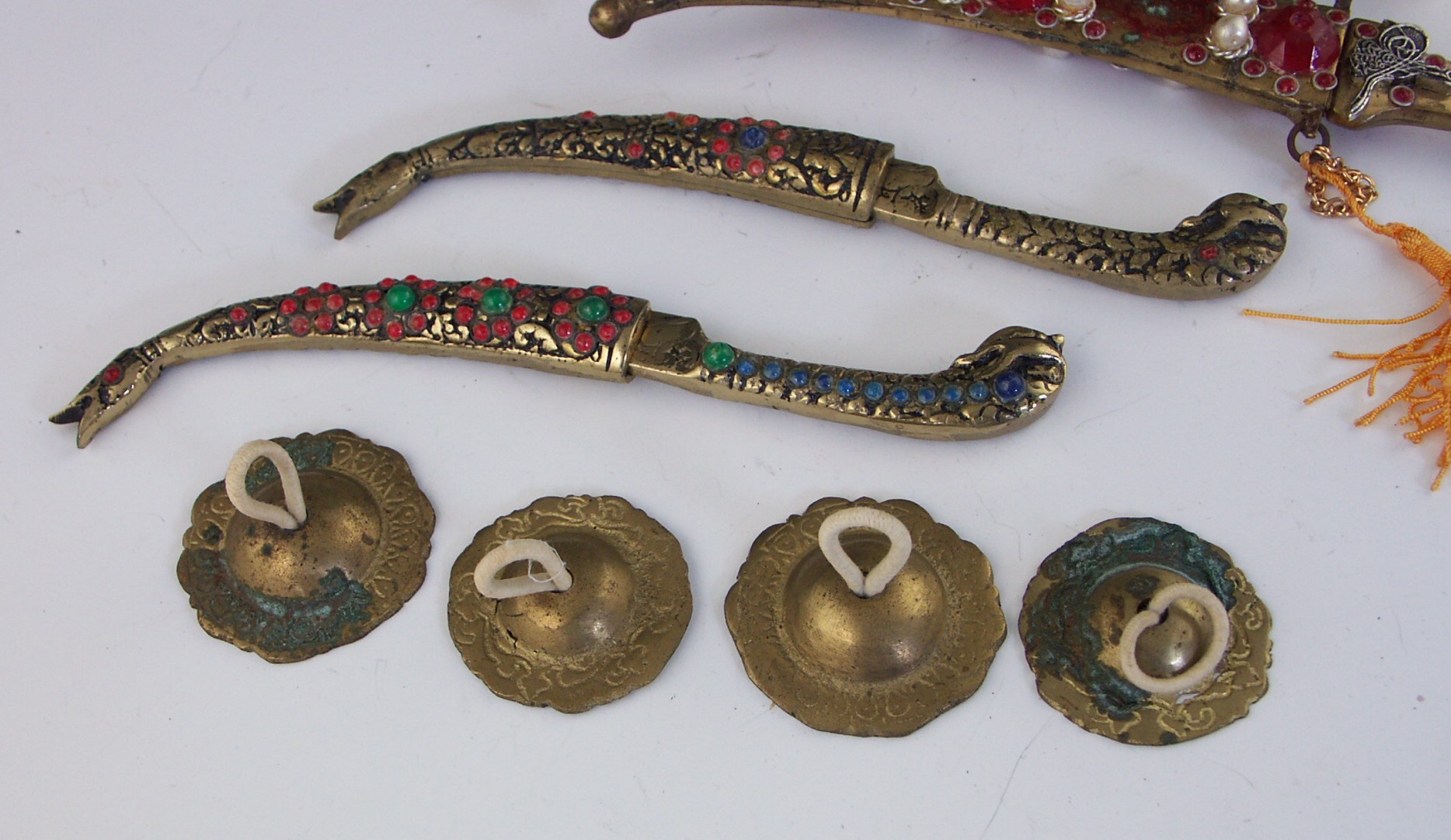 Turkish Brass Swords/Letter Openers, Vtg. Brass Box EBTH