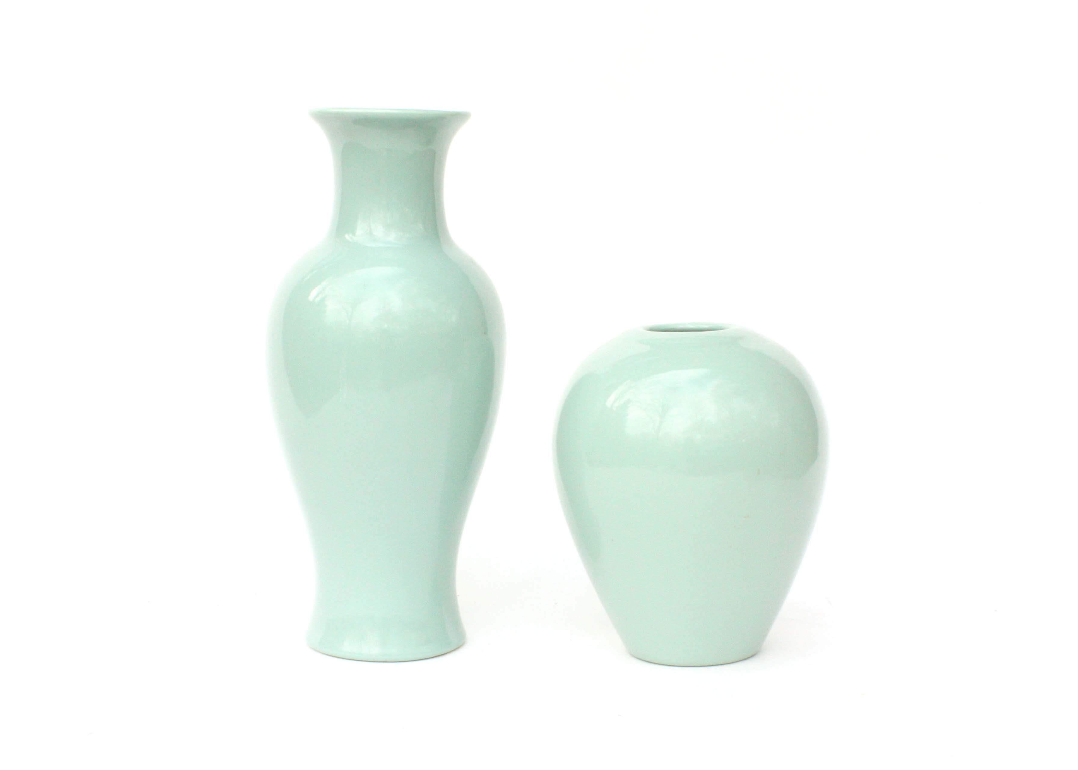 Vintage Aqua Haeger Vases Ebth