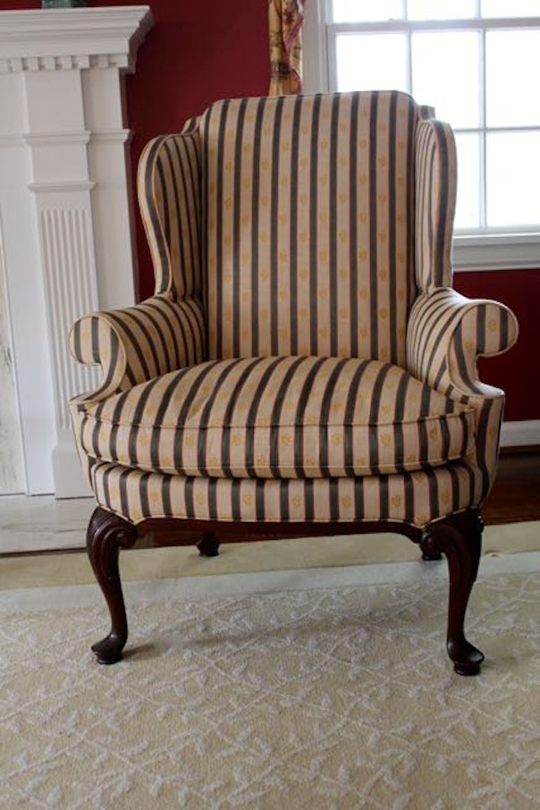 Southwood Queen Anne Style Wingback Chair : EBTH