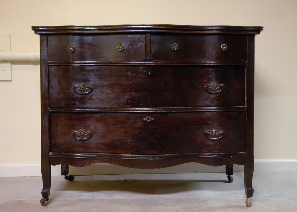 Antique Serpentine Dresser Ebth