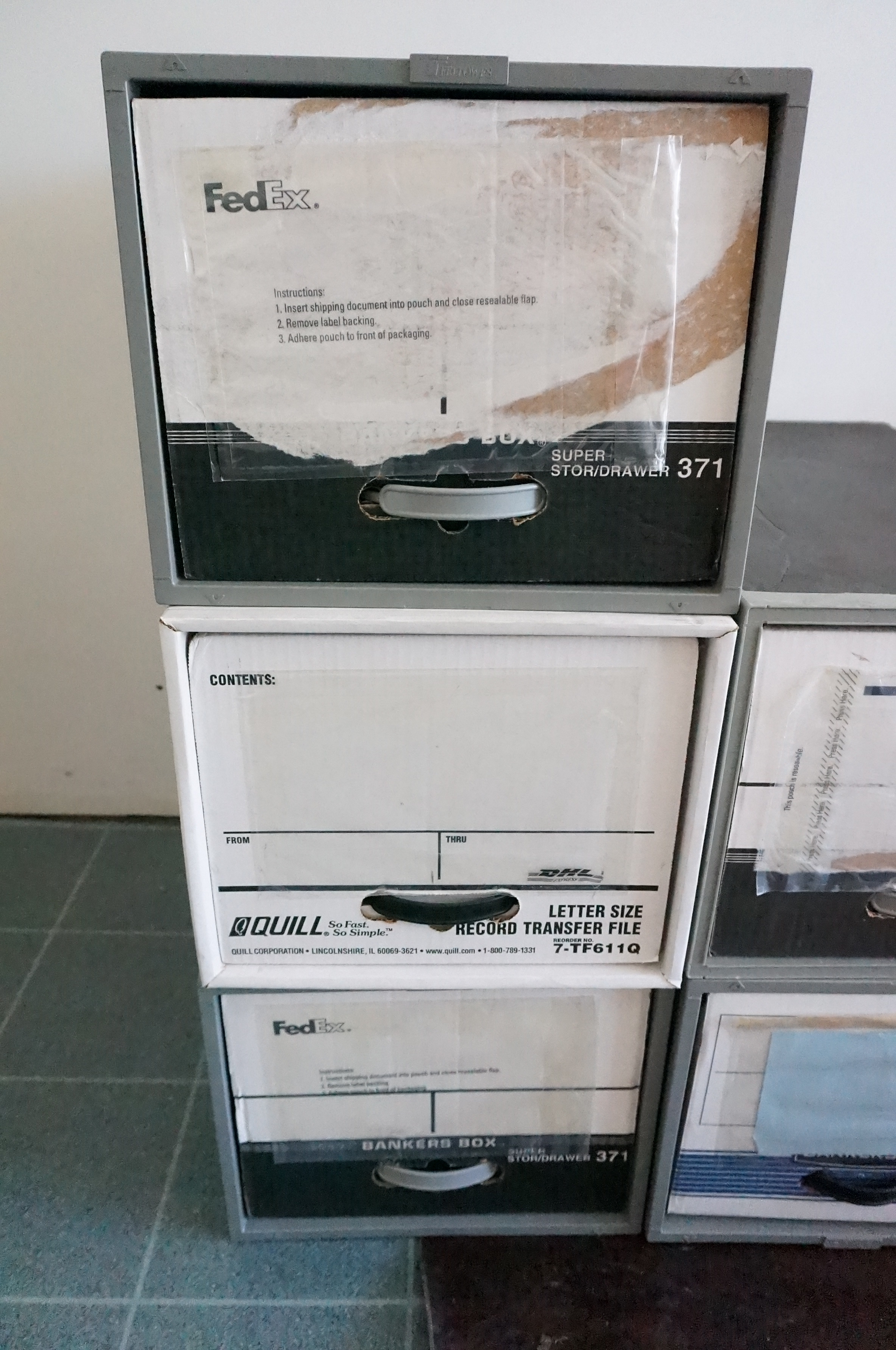 Six Cardboard File Drawers EBTH