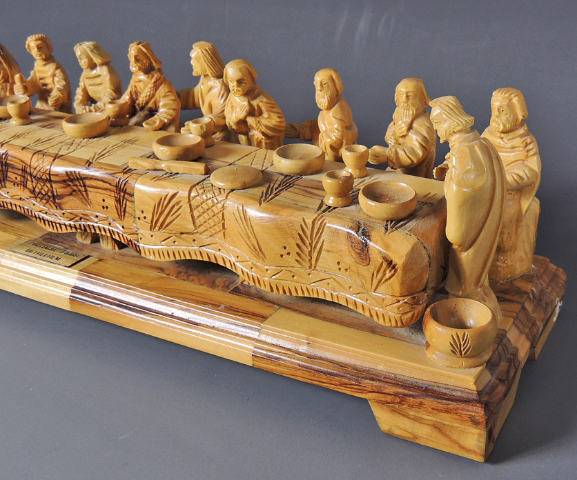 Last Supper Olive Wood Carving Zacharia Bros. EBTH
