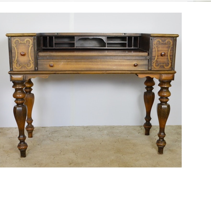 John M Smyth Vintage Mahogany Spinet Writing Desk Ebth