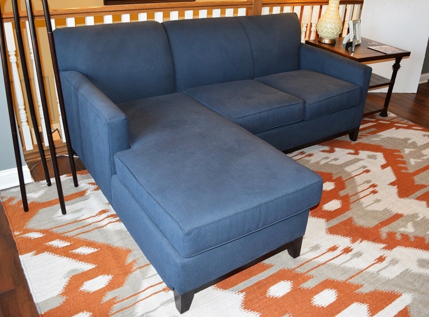 Rowe Furniture Navy Blue Sectional Sofa with Chaise EBTH