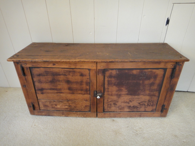 Primitive Wooden Storage Cabinet Ebth