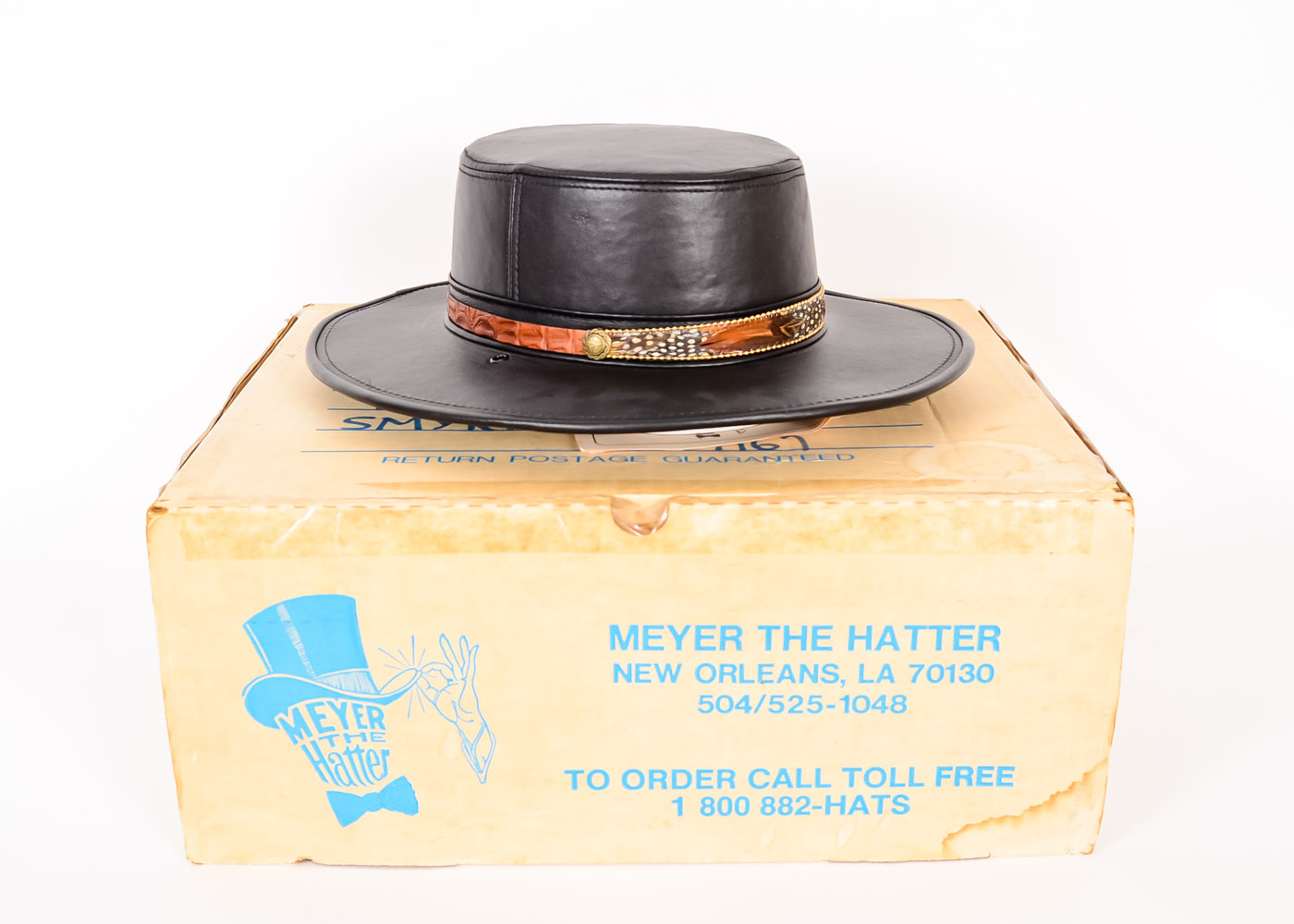 henschel leather pork pie hat