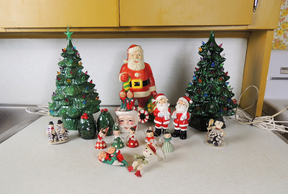 Vintage Paper Christmas Ornaments And Blow Mold Santa Ebth