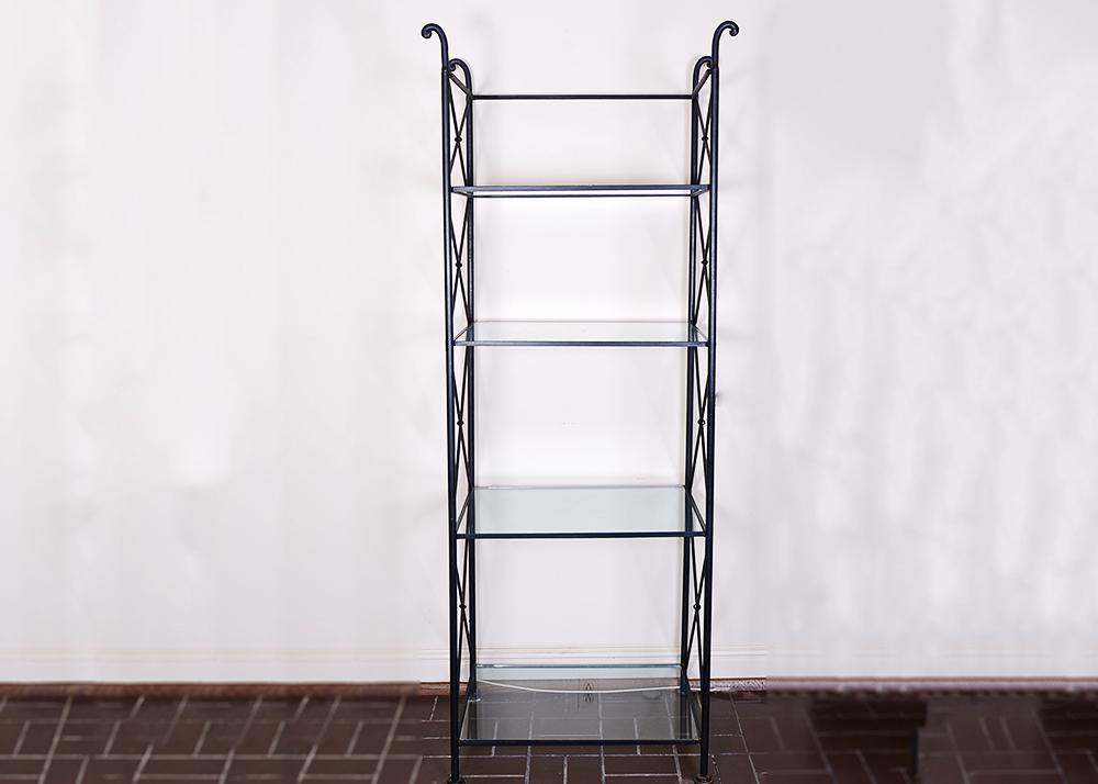 Wrought Iron Glass Shelf Display Case EBTH