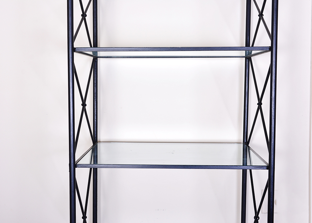 Wrought Iron Glass Shelf Display Case EBTH