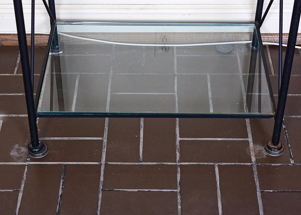 Wrought Iron Glass Shelf Display Case EBTH