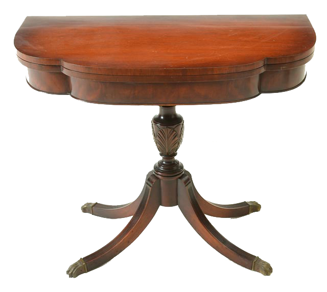 Duncan Phyfe Style Mahogany Flip Top Game Table EBTH