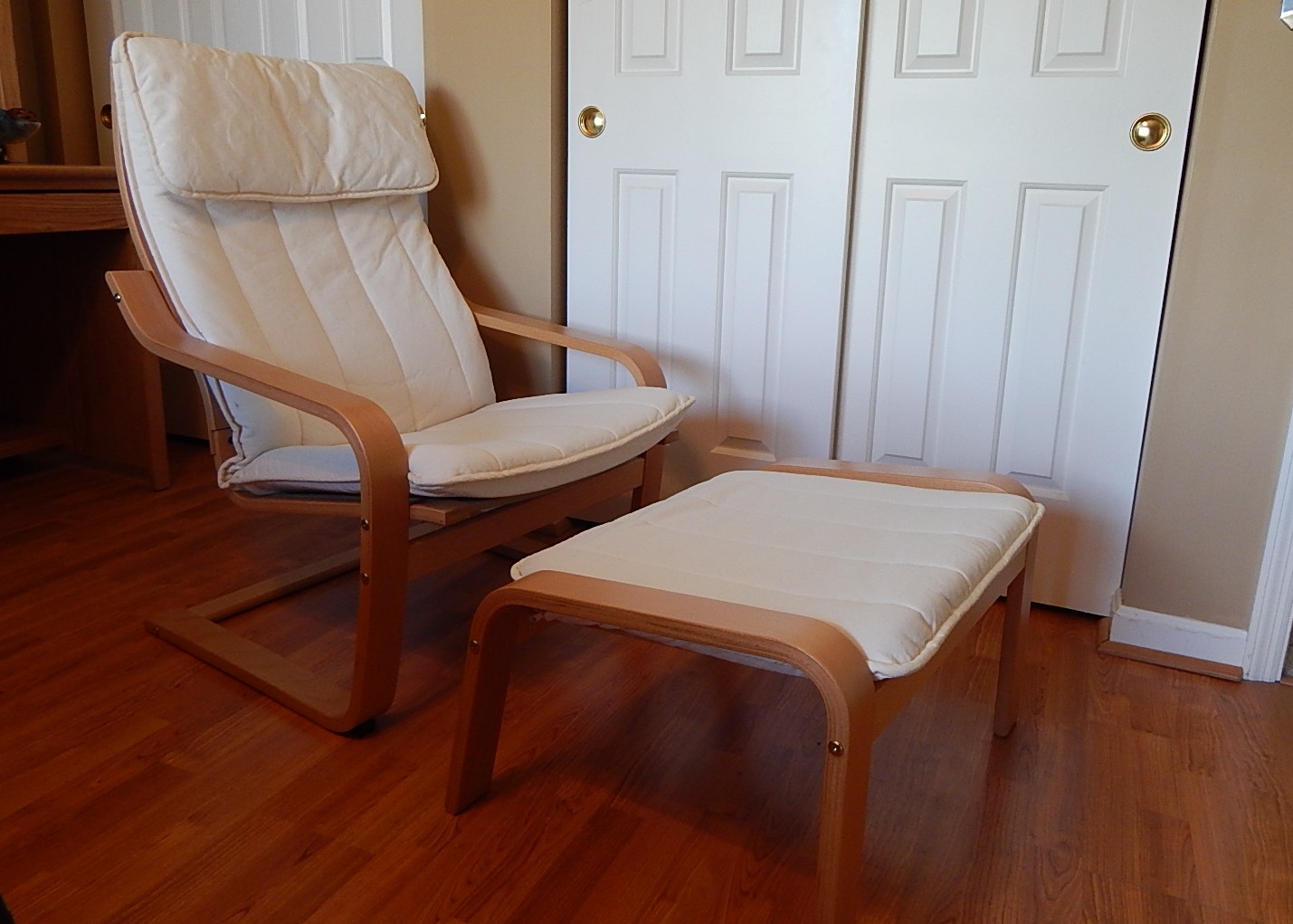 Ikea Poang Chair and Footstool EBTH