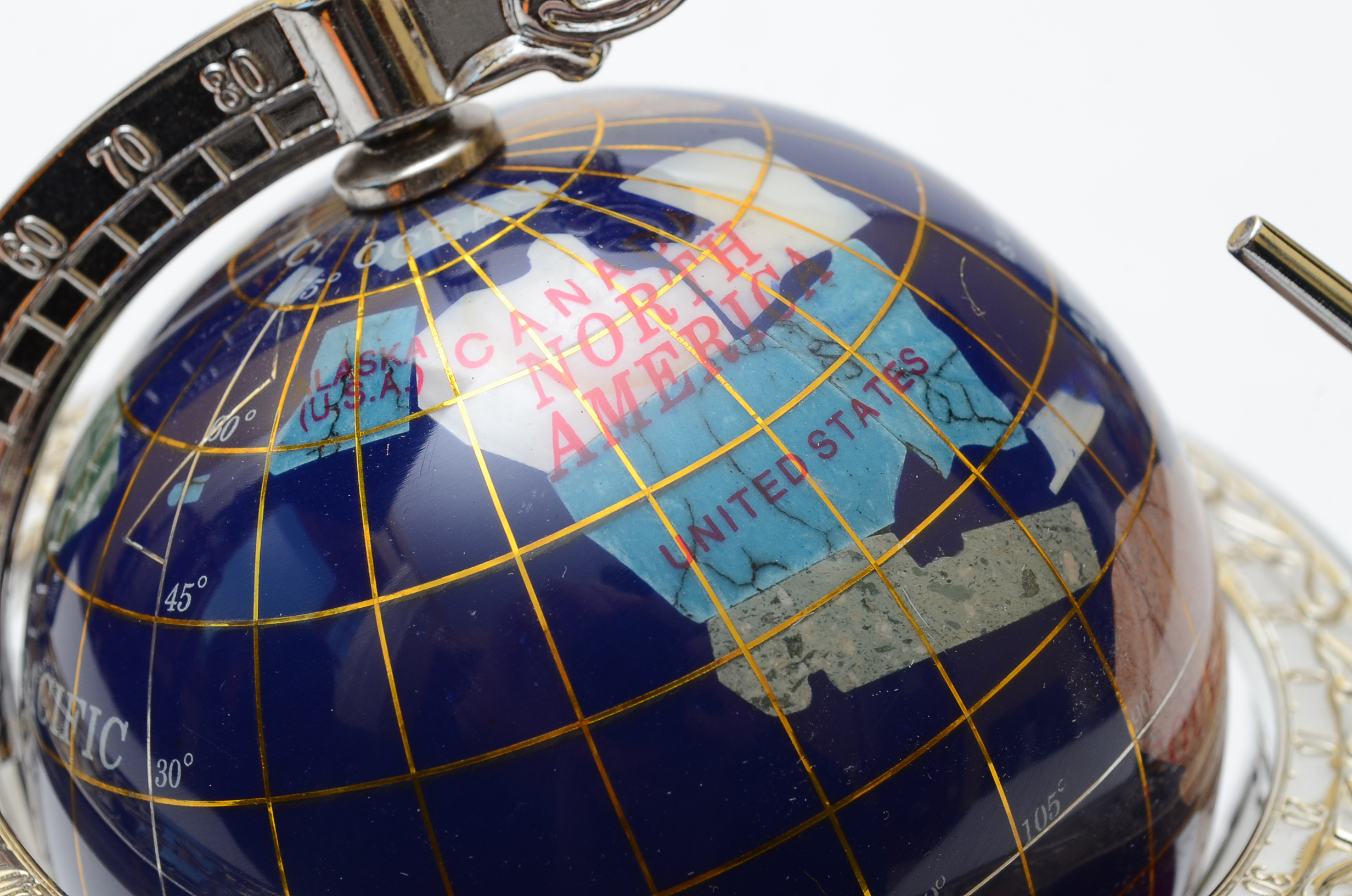 Gemstone Globe and Pen Desk Set EBTH